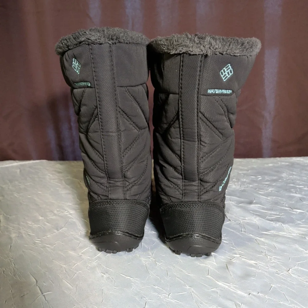 Columbia Minx Mid II Boots Kids Size 3 EU 34 Omni-Heat Snow Winter Black Quilted